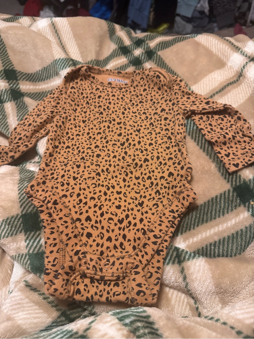 Old Navy Brown Leopard-Print Long Sleeve Bodysuit